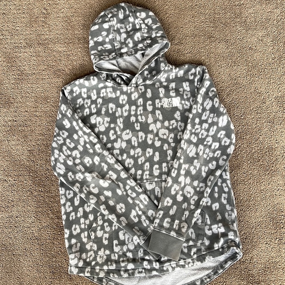 Girls The North Face Hooded Sweatshirt, Size Large